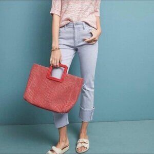 Anthropologie Pilcro‎ Slim Straight Cuffed Jeans Womens Size 27 periwinkle blue